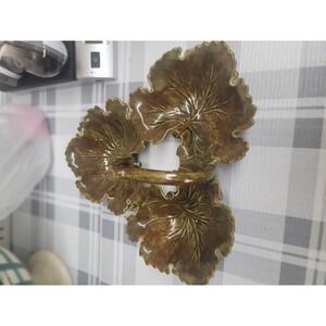Majolica Style Leaf‎ Shaped Candy Nut Dish Trinket Holder Decorative Bowl